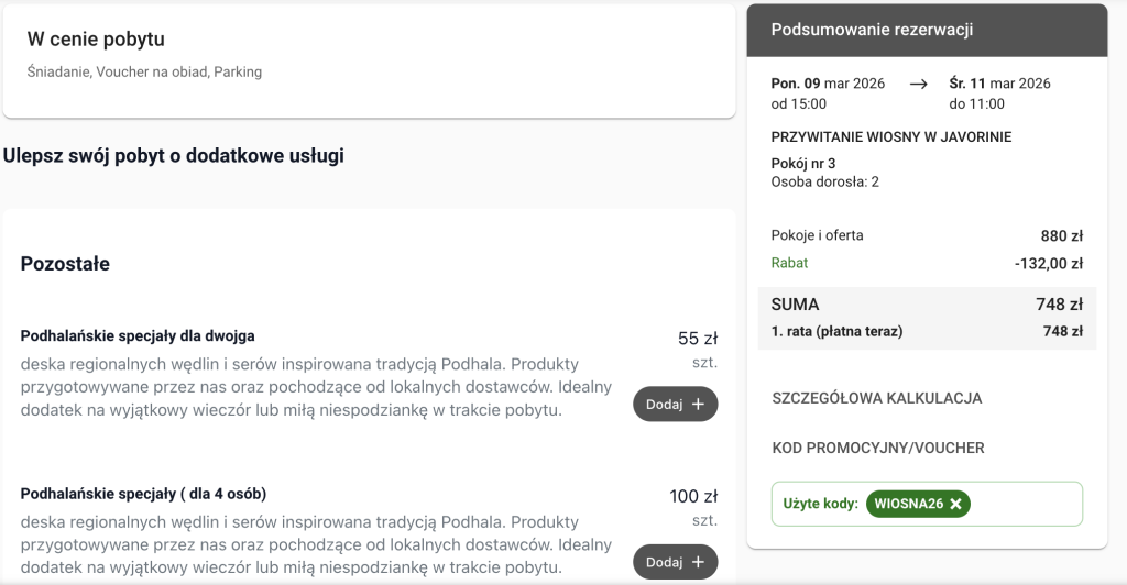 promocja przywitanie wiosny javorina - javorina.pl